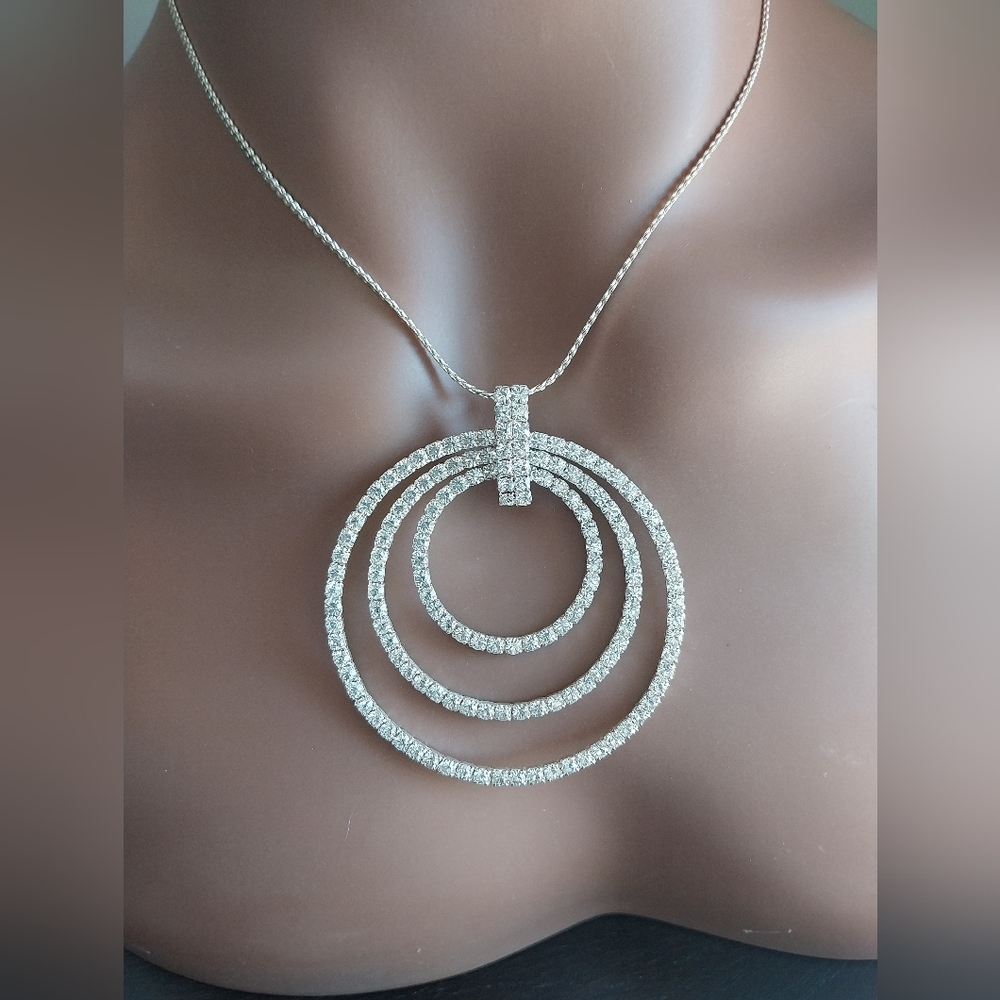 Silver Pendant Necklace and Earring Set - Picture 9 of 10